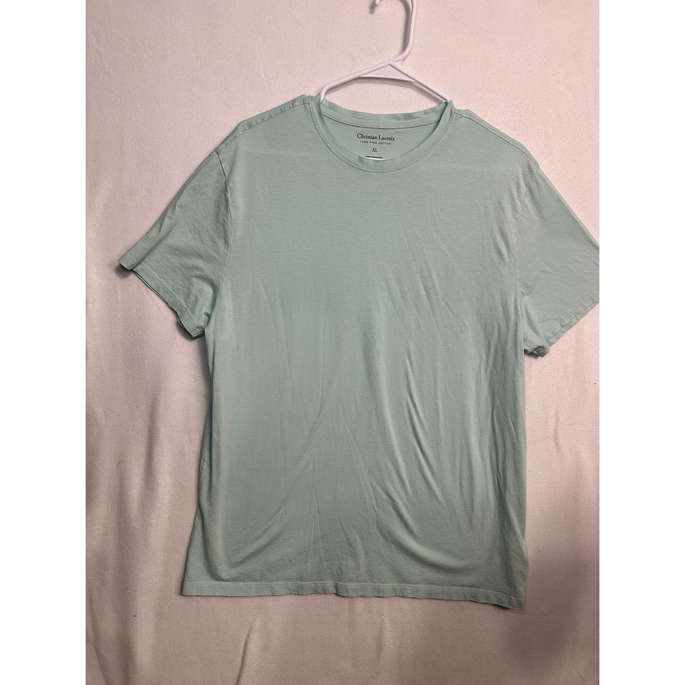 Christian Lacroix Mens XL Mint Green‎ 100% Pima Cotton Crew Neck Solid Tee